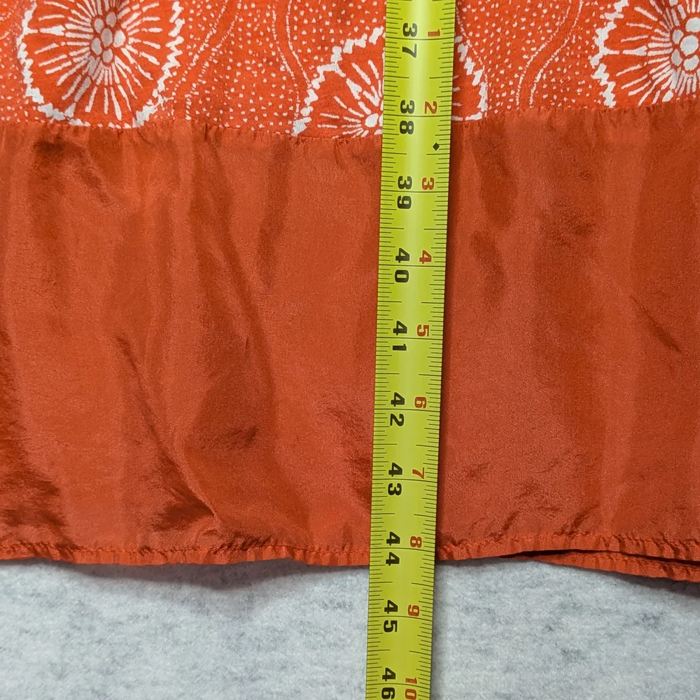 Velvet by Graham & Spencer Bandeau Strapless Orange Cotton Silk Maxi Dress Sz M - Picture 5 of 11